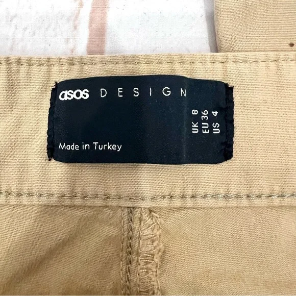 Asos Design Y2K Lace Up Detail Retro High Rise Flare Pants in Beige Stone - Picture 12 of 13